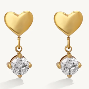 Elegant Heart Crystal Charm Earrings