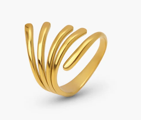 Layer Wave Loop Ring